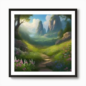 Path To Mountain Lake Art Print