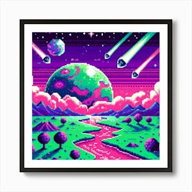 8-bit alien planet 2 Art Print