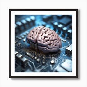 Brain On A Circuit Board 79 Art Print