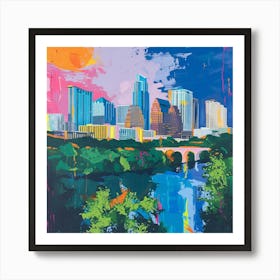 Abstract Travel Collection Austin Texas 2 Art Print