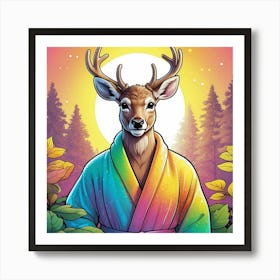 Deer In Bathrobe 15 Art Print