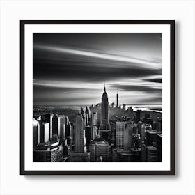 New York City In Black And White Art Print