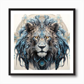 Lion Art Gothic Future Art Print