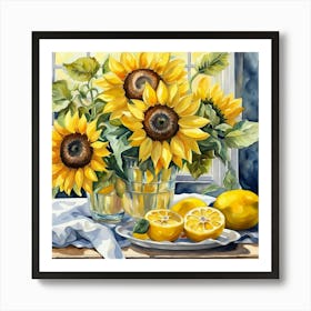 Sunflowers In A Vase Art Print