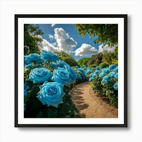 Blue Roses 1 Art Print