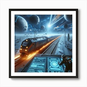 Space Train Art Print