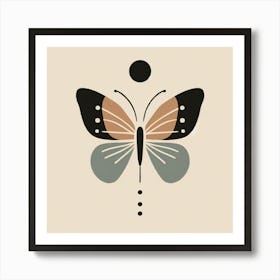 Boho Minimalist Butterfly Sq 2 Art Print