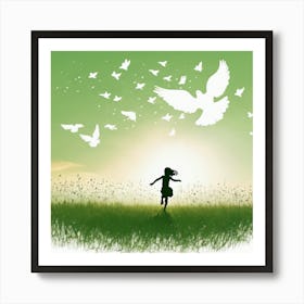 Doves Flying Art Print