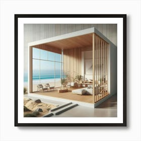 Modern Beach House 1 Art Print
