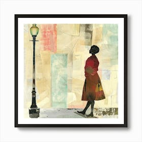 Woman Walking Down The Street 3 Art Print