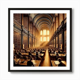 Library Sanctuary Wall Print Art An Inspiring And Scholarly Scene, Perfect For Fostering A Love Of Learning And Study In Any University Setting Art Print