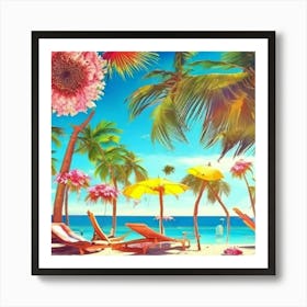 Beach Illustration Art Print