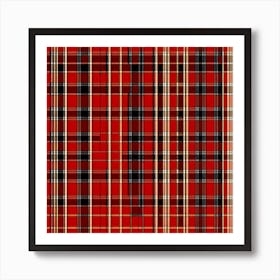 Red Tartan Fabric pattern Art Print