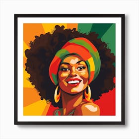 African Woman With Afro Art Print