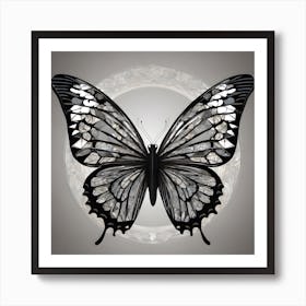 Butterfly In A Circle Art Print