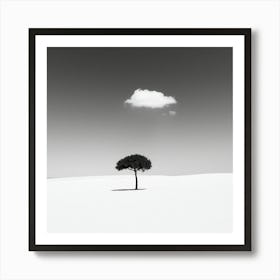 Lone Tree In The Snow Art Print