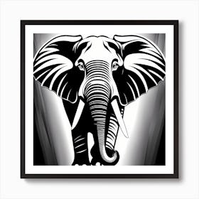 Elephant In Black And White, 1346 Art Print