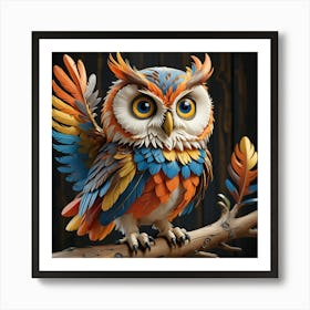 Owl whimsical gothic 1 Art Print