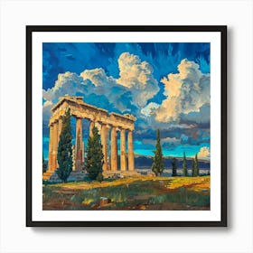 A Temple Of Olympian Zeus In Athens Oil Painting 1720009473 4 Art Print