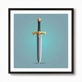 Default Sword Simple Cartoon Vector Item Design 3 Art Print