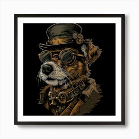 Steampunk Dog 12 Art Print