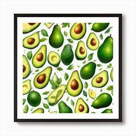 Avocado seamless pattern 2 Art Print