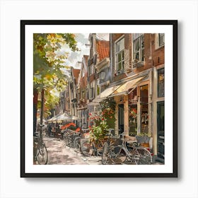 Jordaan neighborhood Series in Amsterdam Water Colour 1 Art Print