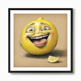 Emoji Lemon 2 Art Print