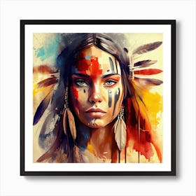 Powerful American Native Woman  #3 Art Print