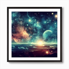 Space And Stars Art Print