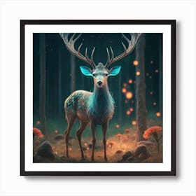 Deer In The Forest 2 Art Print