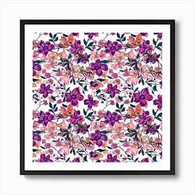 Bloom Burst London Fabrics Floral Pattern 1 Art Print