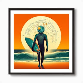 Astrologer Surfer Art Print