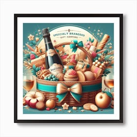 Illustration Of A Gift Basket Art Print