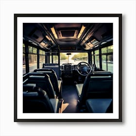 Bus Modern Big Detail Driver Steer Moving Black Front Closeup Speedo Control Speed Auto (4) Art Print