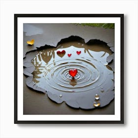 Heart Shaped Puddle Art Print