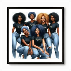 Afro Girls Art Print