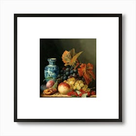 Still Life With Fruit And Vase 1 Art Print
