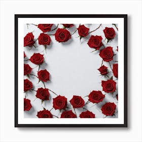 Red Roses In A Circle 1 Art Print