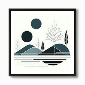 Landscape With Trees 2 Art Print