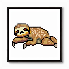 Pixel Sloth Art Print