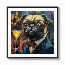 Gentleman Pug 2 Art Print