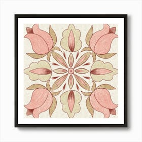 Vintage Pink Tulip Art Print