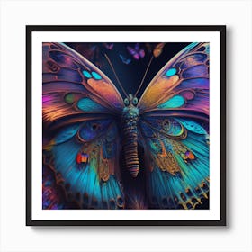 Psychedelic Butterfly 1 Art Print