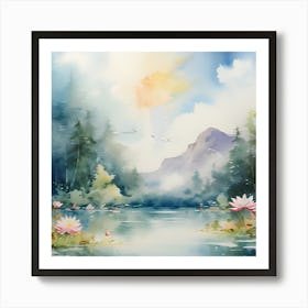 Water Lily Painting Art Print