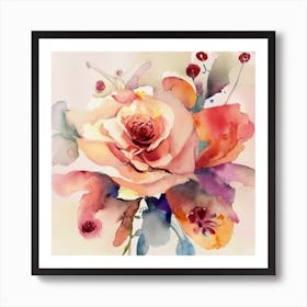 Watercolor Roses Art Print