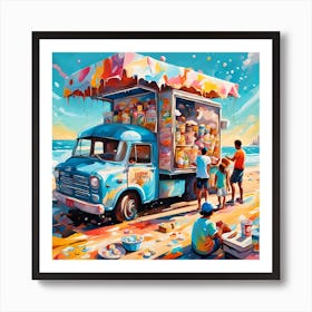 Ice Cream Truck Of Flavorful Delights Art Print