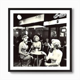 Three Ladies In A Bar Art Print