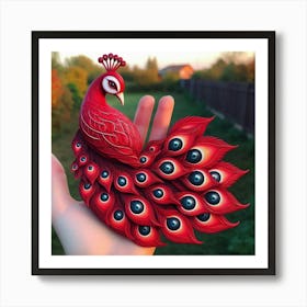 Red peacock 2 Art Print