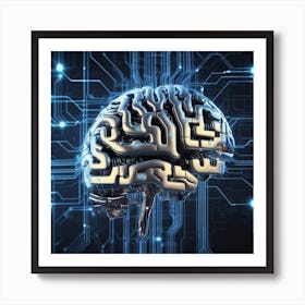 Artificial Intelligence Brain 7 Art Print